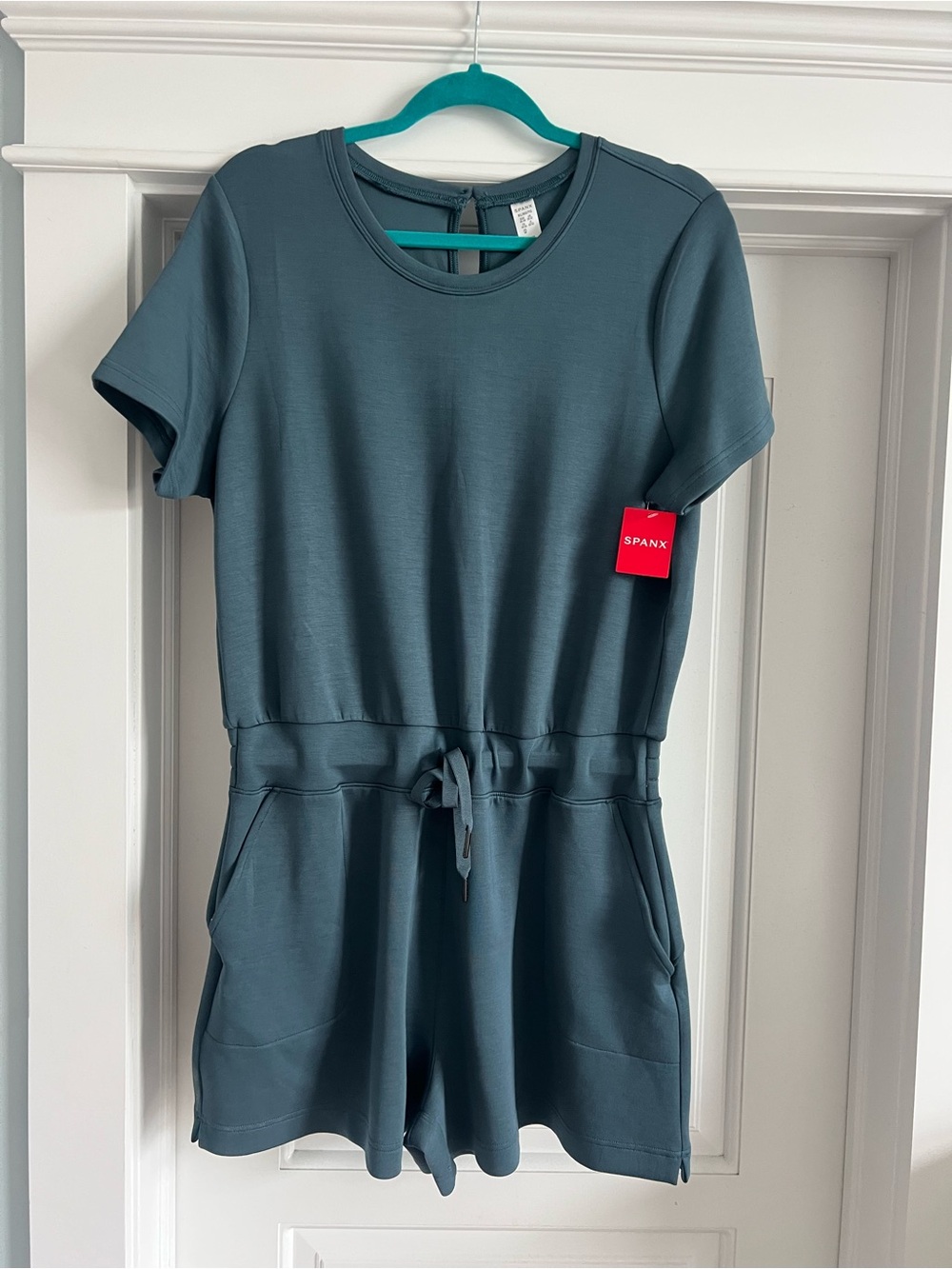 Assets By Spanx Teal Short-Sleeve Romper